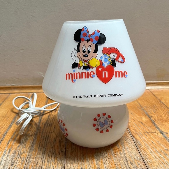 Disney Other - Vintage disney glass table lamp desk lamp Minnie Mouse